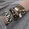 Personality exaggerated fashion bracelet women's enamel color drop alloy wide face bracelet niche temperament commuter jewelry