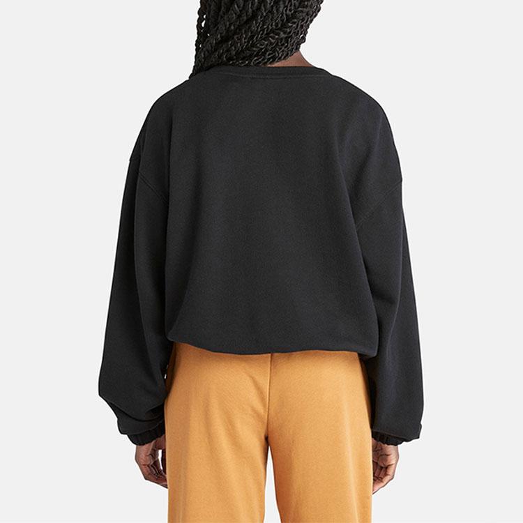 Timberland Solid Color Pocket Casual Round Neck Sweatshirt Women Tops Dark-Gray A6AA5-001