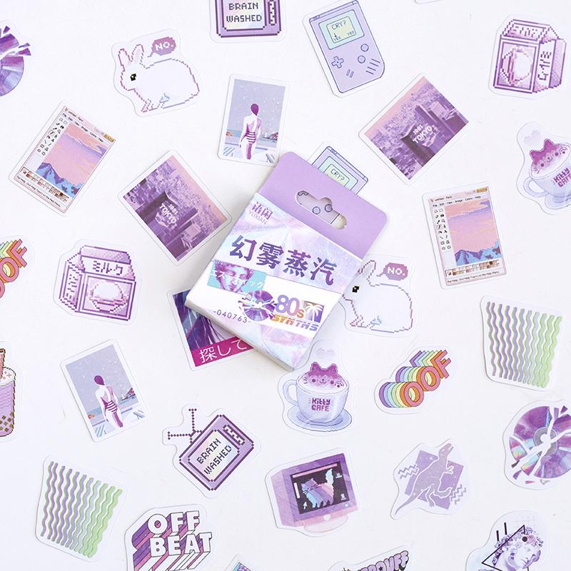 50pcs/pack Cute Flower Unicorn Posters Mini Paper Sticker Decoration Diary Scrapbooking Label Sticker Stationery