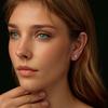 Silver screw-on stud earrings with Moissanites, 0.5 ct, 925 silver