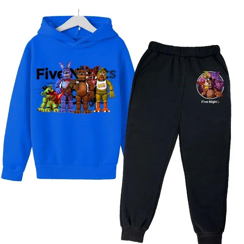 FNAF Five Nights At Freddys Sweatshirt Set Fleece Kids Sweatpants Boys Jacket Girls Clothes Spring Autumn Hoodie Birthday Gift