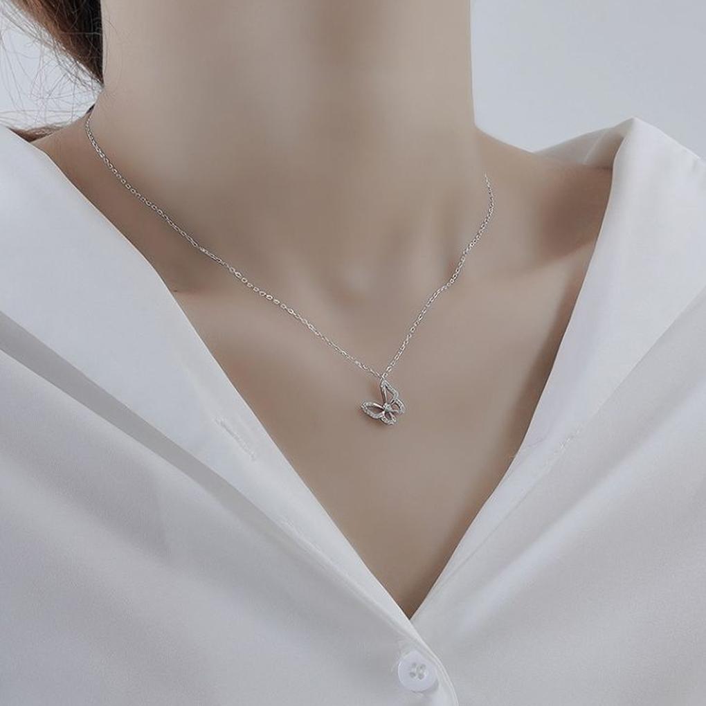 Ladies Necklace Rhinestone Crystal Bowknot Pendant Anniversary Festival Party Engagement Date Work Jewelry for Girls