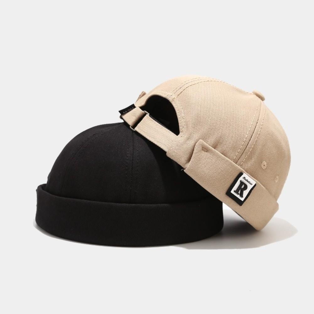Fashion Adjustable Melon Skin Hat Letter Embroidery Brimless Sun Hat Hip Hop Landlord Hat Outdoor