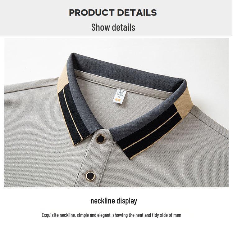 Pánské letní polo tričko s krátkým rukávem - Prodyšné barevně blokované business casual tričko s límečkem