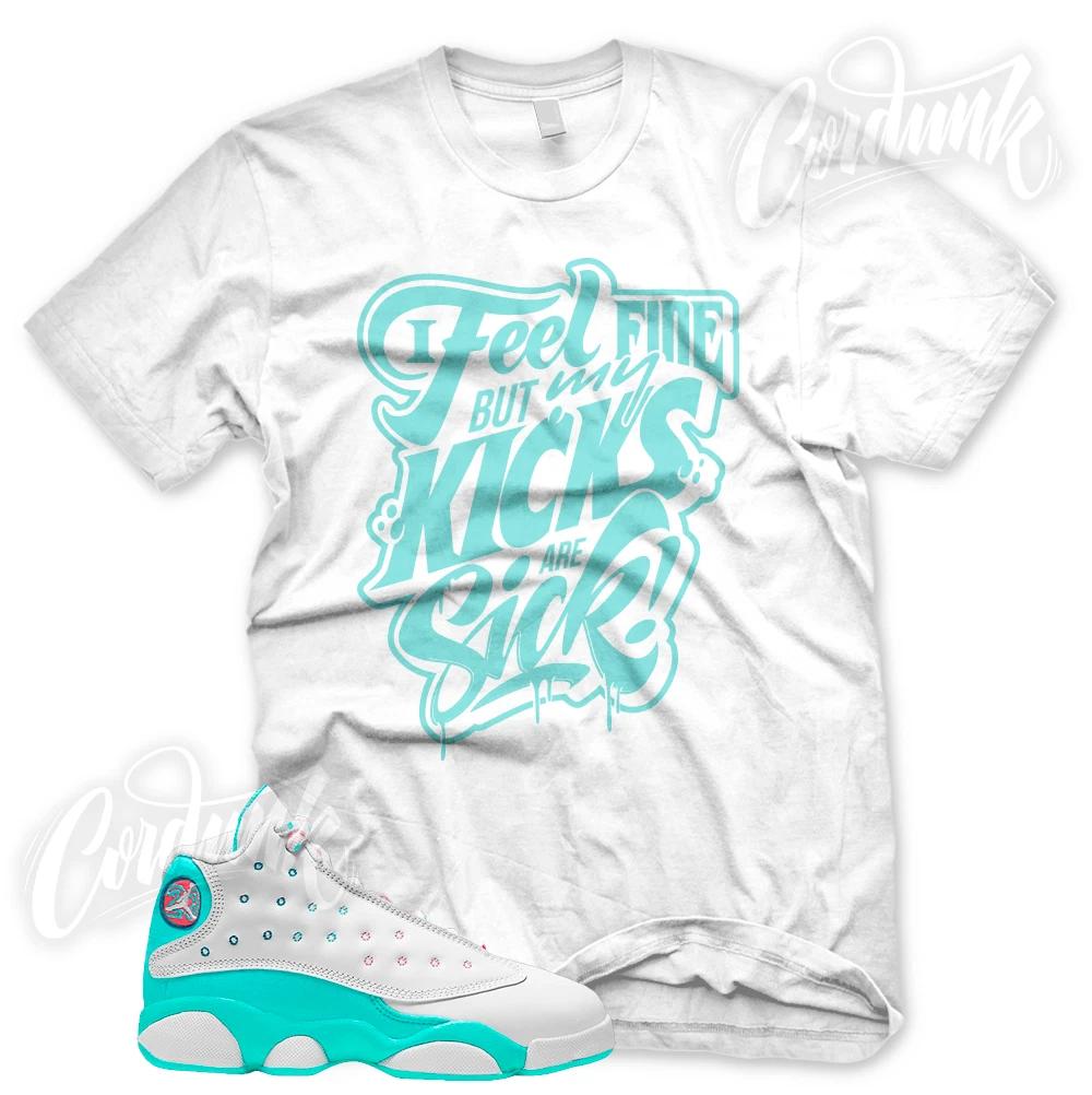 New SICK KICKS Sneaker T Shirt for J1 13 Aurora Green GS Pink South Beach 4XL