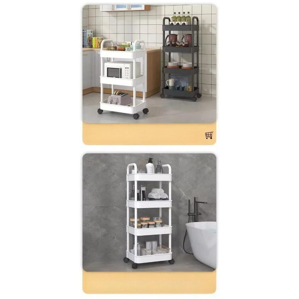 1 Stück 3-stöckiges Küchen-Multifunktionsregal, mobiler Wagen, Boden-zu-Decke-Mehrschicht-Lagerregal, Bücherregal, Snacks, Obst- und Gemüse-Lagerregal