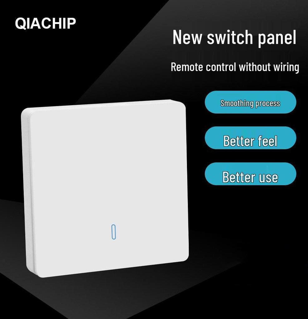 220V Wireless Single-Channel Remote Light Switch, Smart On-Off Panel, 433MHz, No Wiring Needed