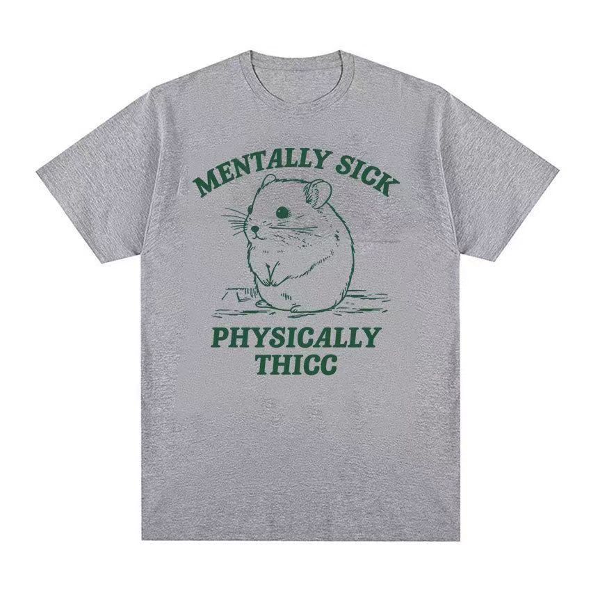 2025 High Quality High Design New Hamster Print with Funny Mental Illness Body Fat Hamster for Men and Women T-shirts