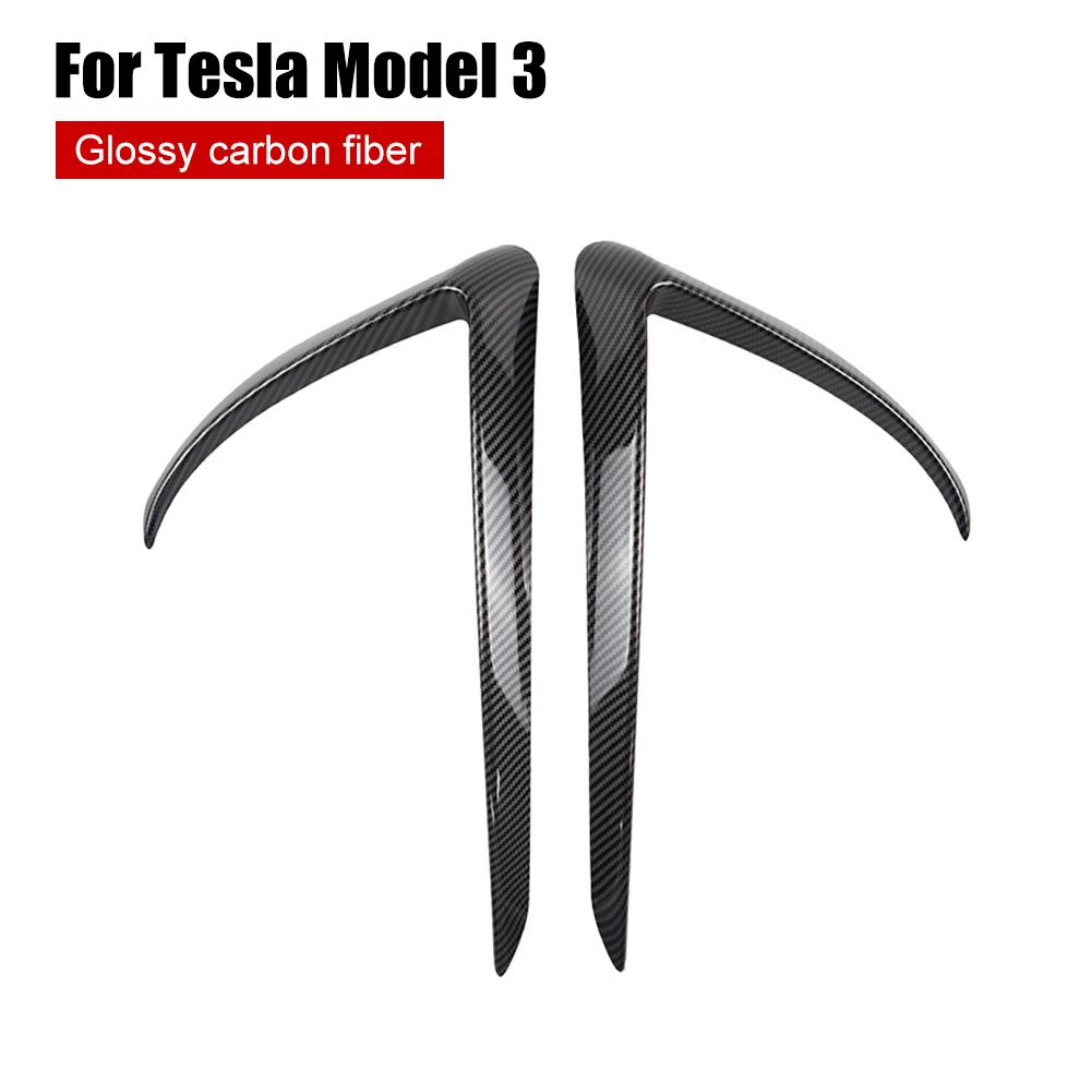 

2 шт., спойлер на передний бампер автомобиля, боковые фары, декоративные накладки на противотуманные фары для Tesla Model 3 17-22, аксессуары