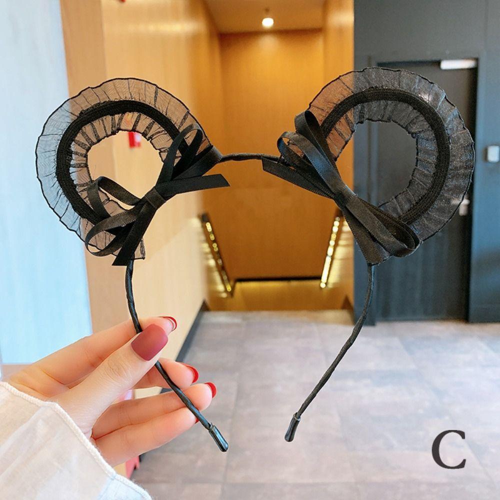 

Stage Hair Accessories Cat Ear Hair Band Lace Cute Headband Korean Girl Headwear C