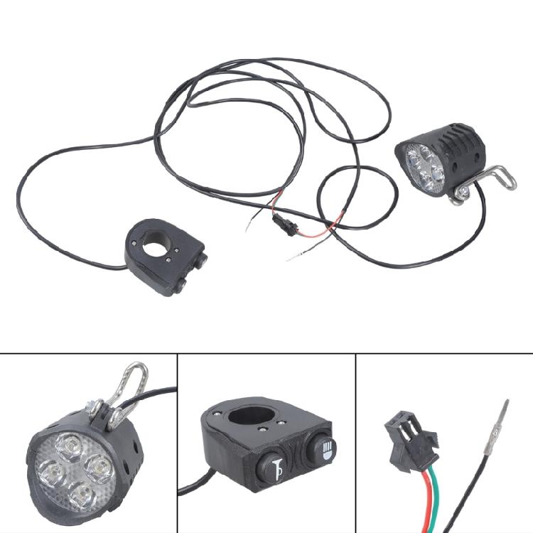 Luce LED Anteriore con Campanello per Bicicletta Elettrica E-Bike, Antiurto e Impermeabile