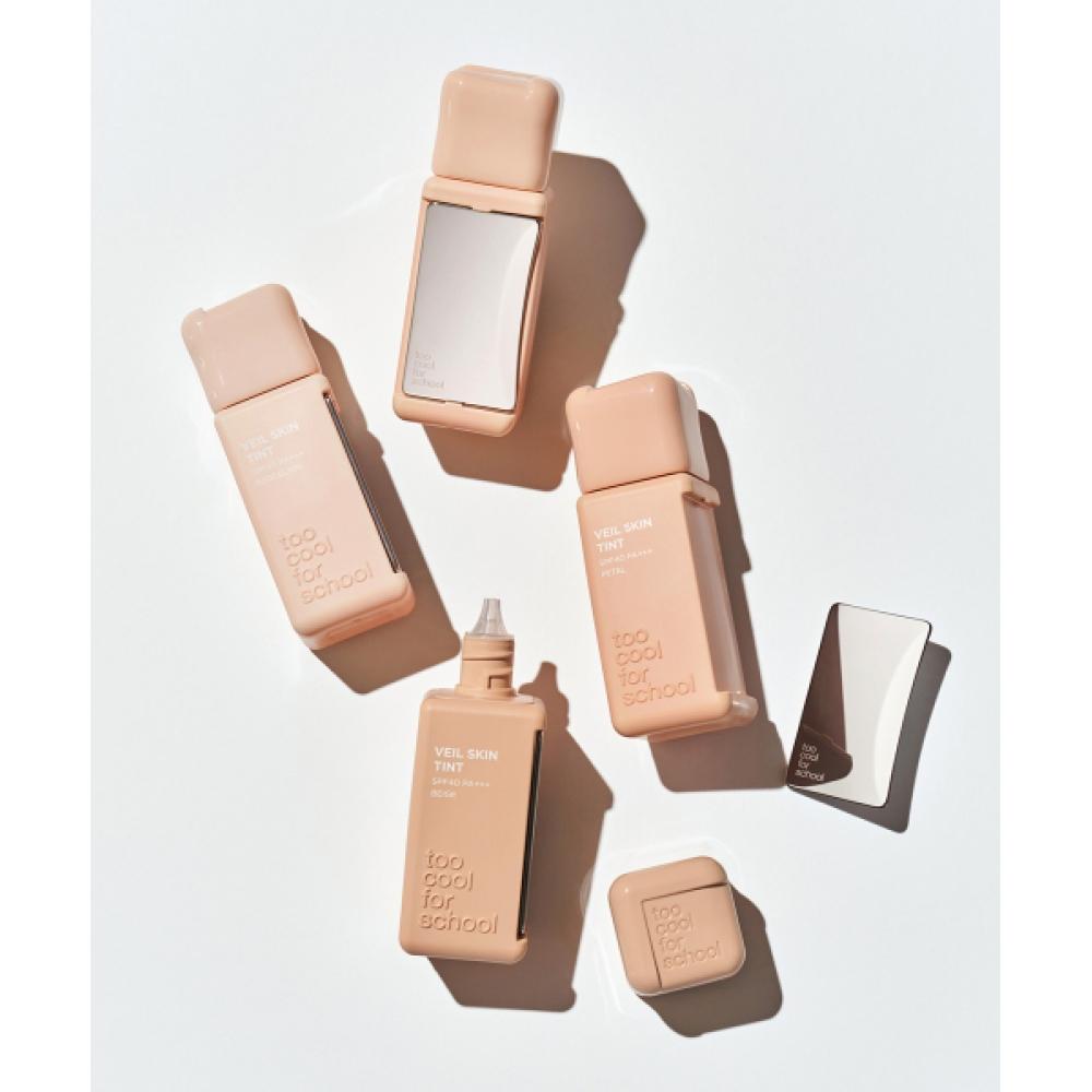 Too Cool For School [2 Pack] Veil Skin Tint  + Dual Mirror Palette Puff 