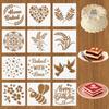 24PCS Sourdough Bread Stencils, 5.9Inch Baking Stencils for Bread Cake Cookie, Sourdough Tools with Wheat Daisy Rose Patterns, Bread Making