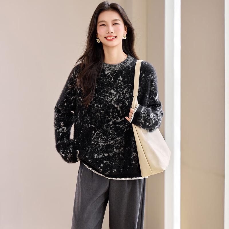 

Srcr Women s Cashmere Blend Loose Knit Sweater One Size