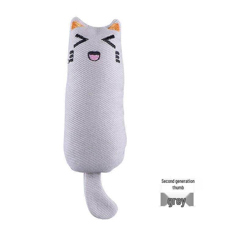 Pure Cotton Catnip Plush Teaser Stick - Cute Pet Self-Play Toy