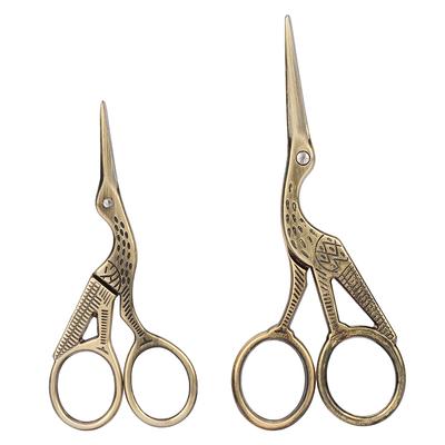 Retro Bronze Edelstahl Schnitzen Kranform Zwei Größen Nähschere