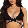 Cross Fringed Chest Chain, Nightclub Shiny Rhinestone Bra Chain, Sexy Body Chain Body Chain