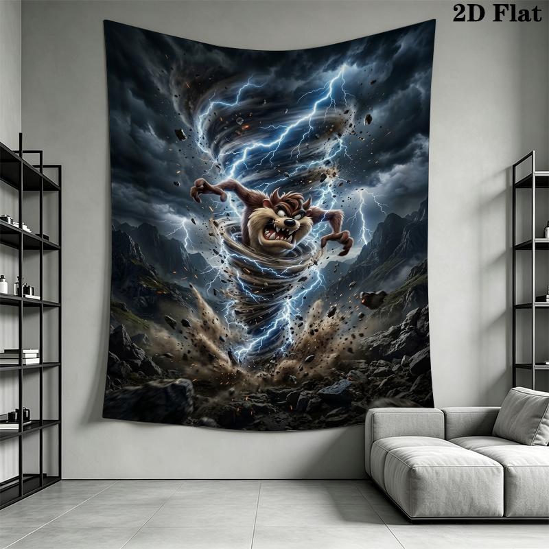 Tazmanian Devil Wall Tapestry Aesthetic Wall Hanging Printed Fabric Blanket Decorative Tapestries for Bedroom Living Room Home Decor
