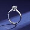 Eleganter S925 Sterling Silber Moissanit Ring für Damen - Ein Karat, Sechs-Krallen-Design, Leichter Luxus Mode, Perfektes Geburtstagsgeschenk