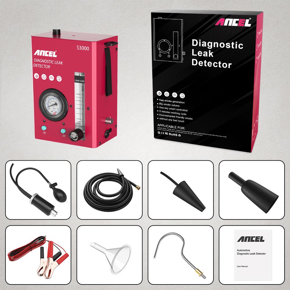 Buy ANCEL S3000 12V Car Smoke Leak Detector Gas Leak Locator Tester