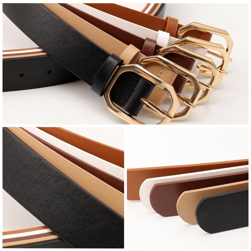 New Simple and Versatile Square Buckle Belt for Women, Fashionable and Personalized Ins Style Women's Belt Decorative Jeans Belt