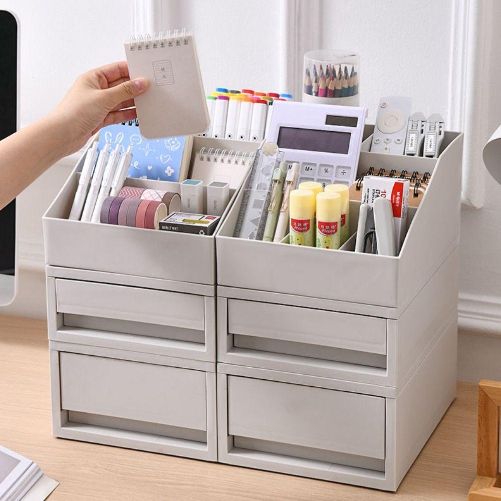 Drawer Style Cosmetic Storage Box Large Capacity Multilayer Desktop Sundries Organizer Multi-purpose Stationery Container