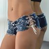 2024 Summer Women's European & American Low-Waist Denim Shorts - Sexy Nightclub Style