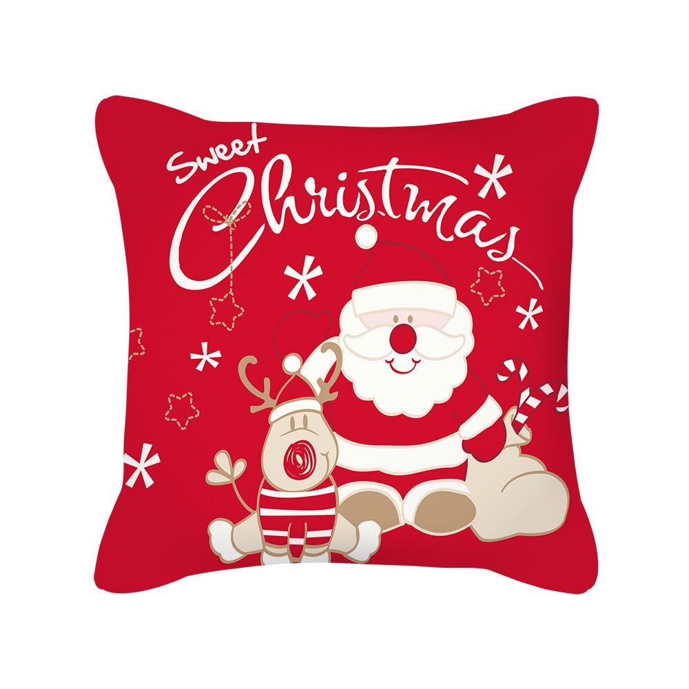 Christmas New Peach Skin Pillow Case Pillow Sofa Pillow Case Red Series Pillow