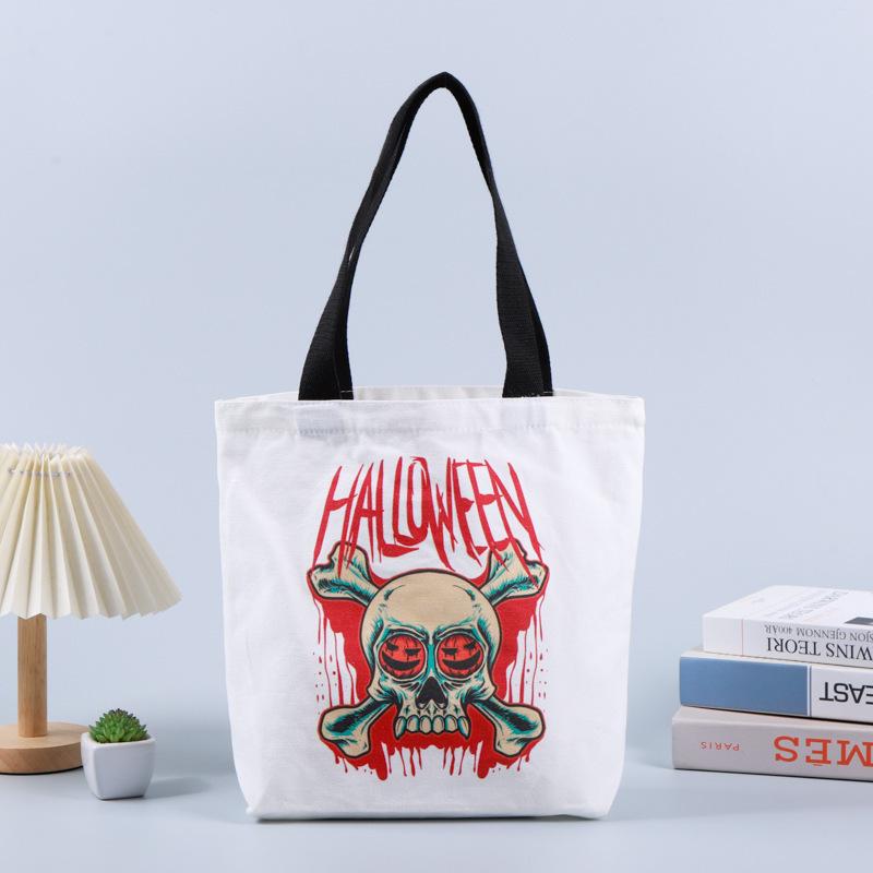 Cross-border halloween easter holiday party cotton bag christmas party ghost festival candy shopping bag canvas bag