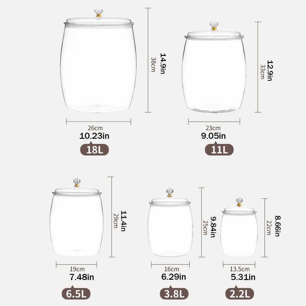 Multifunctional Storage Jar With Lid Plastic Transparent Storage Box Sealed Cereals Jar Flour Rice Nuts Beans Dry Food Container