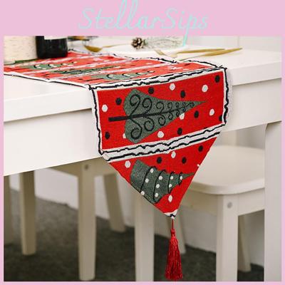 Christmas Knitted Tablecloth With Embroidered Snowman And Festive Decor For Holiday Dining