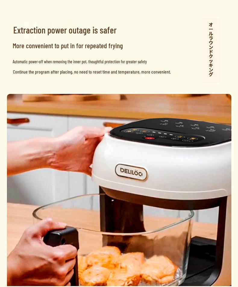 2025 Premium Glass Liner Air Fryer: Large Capacity, Fully Automatic, Multi-functional