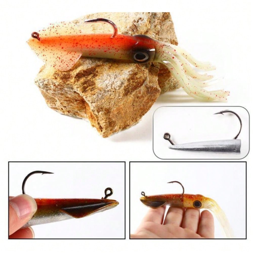 1pc Soft Jig Head Fishing Lures 35g Swimbaits Saltwater Jigs Hook Sinking Bait,Bionic Squid