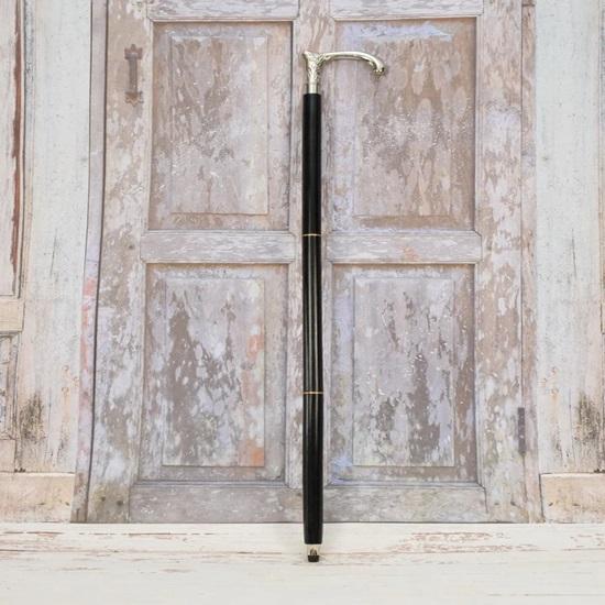 Walking Stick Dark and Silver Elegant and Solid Cane Gift for Grandfather ,Father Amazing Gift Idea