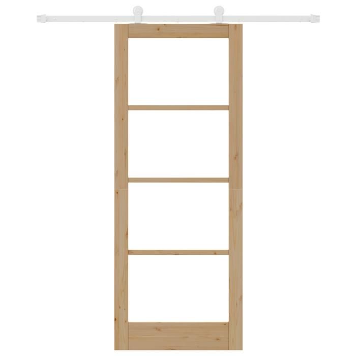 vidaXL Sliding Door with 'ORKDAL' Hardware Kit Solid Wood & Glass 3332055