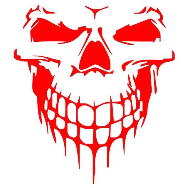 1 Stück Totenkopf Kopf Autoaufkleber und Abziehbilder Reflektierendes Vinyl Auto Styling Motorhaube Tür Fenster Auto