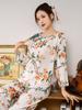[Super Soft] Ice Silk Pajamas Women's 1011 New Summer Thin New Chinese Court Flower Homewear Set