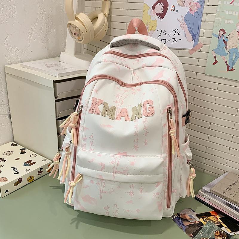 Schoolbag ink painting national style schoolbag female junior high school students high value large capacity high school students backpack male