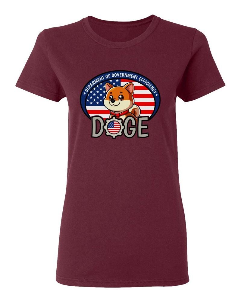 Trump Dept. of Government Efficiency DOGE USA Flag Ladies  Crewneck T-Shirt Unisex T-Shirt XXXXL