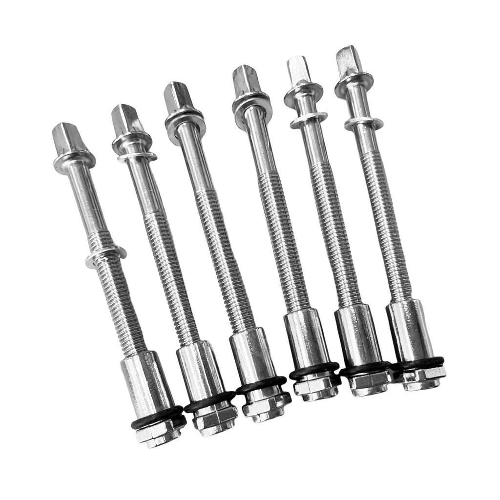 6 Pieces Drum Tension Rods Hardware for Snare Drum Spare Parts Replaces 6x60MM