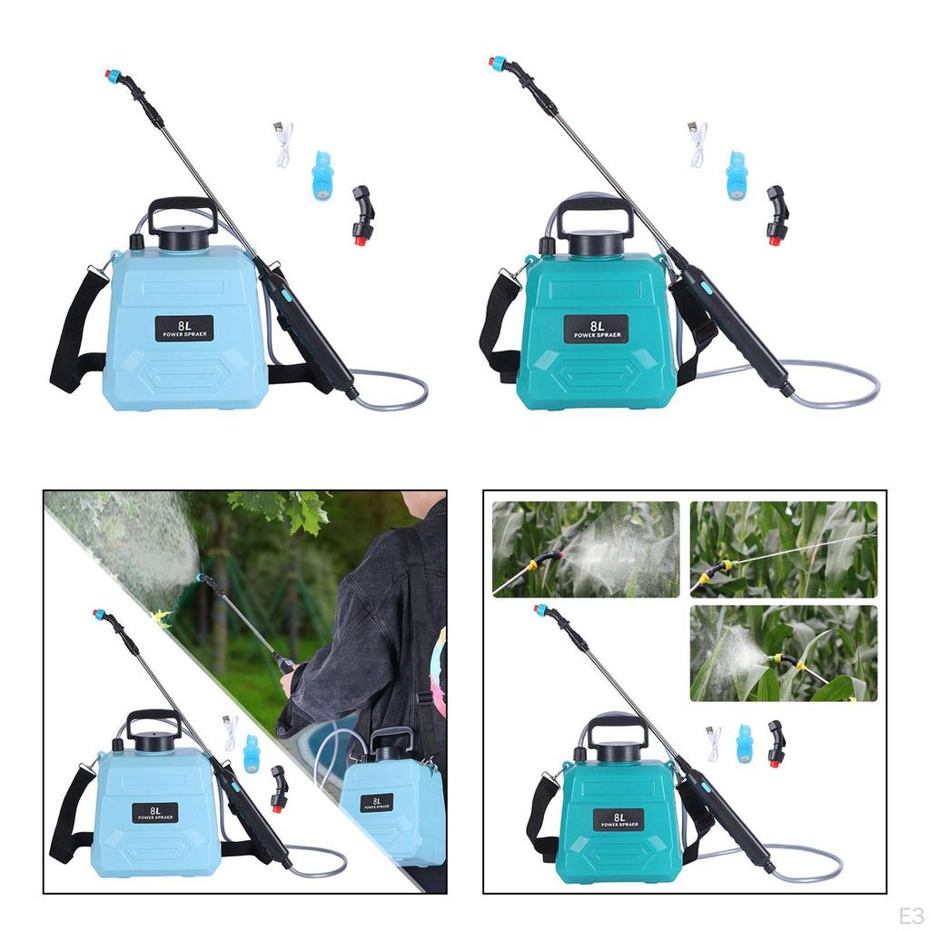 Pompa Elettrica 2 Galloni s Bacchette Telescopiche Ricaricabile Comoda Giardino Acqua per Pulizia Auto