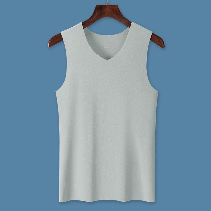Men'S Pure Cotton Vest Seamless Sports Cotton Underwear Wide-Shoulder Spring/Summer Base Layer Tank Top For Men