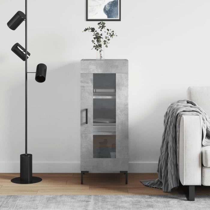 VidaXL Buffet Gris béton 34,5x34x90 cm Bois d'ingénierie 828800