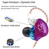 KZ ZST 1BA 1DD In-Ear Earphones, Clear Hi-Fi Monitor Earbuds, Wired Sports Gaming Earphones for Musicians, Singers, and Audiophiles (3.5mm, No Mic,