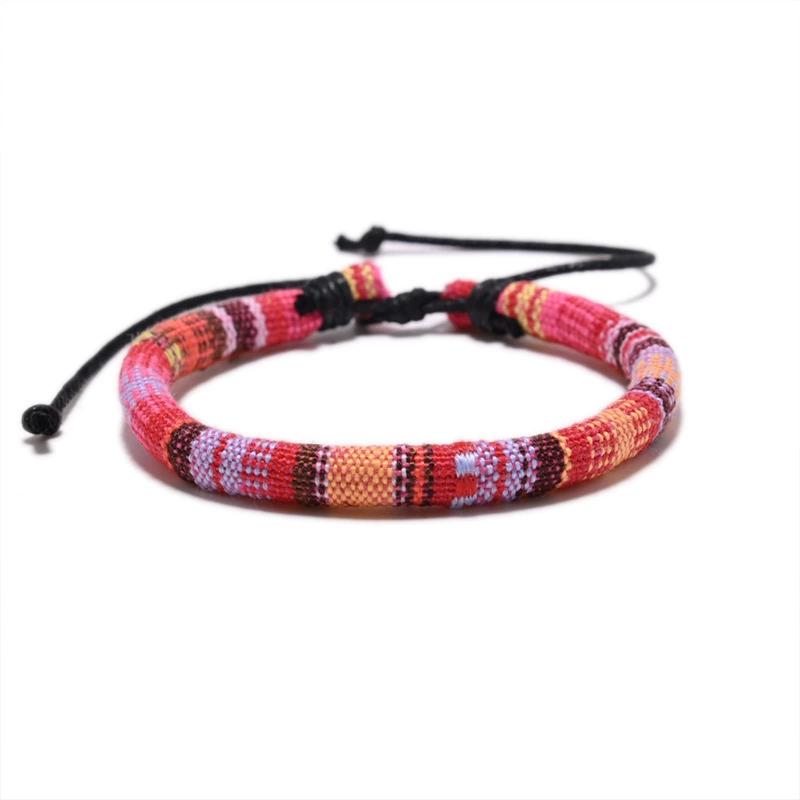 Bohemia Colorful Woven Bracelet Rope String Adjustable Rope Braided Anklets Handmade Friendship Bangles for Men Women Child