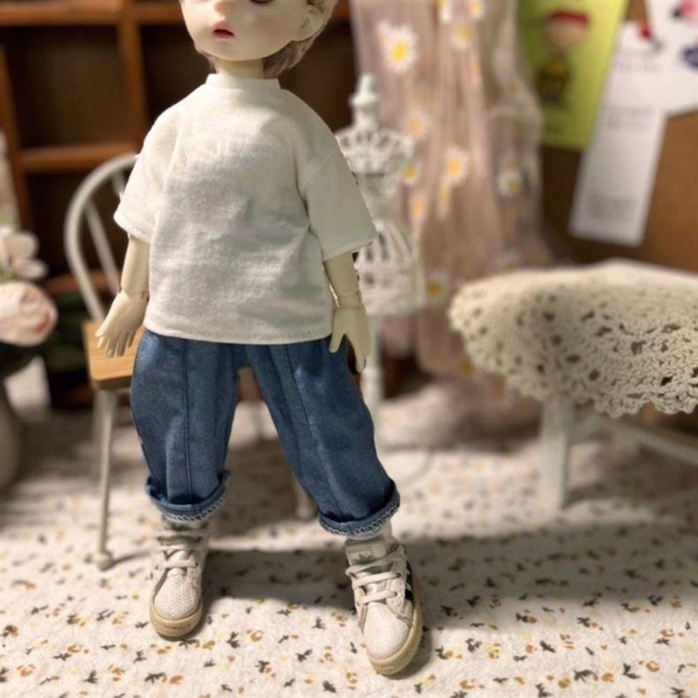 Elegant Knitted Cardigans Tops Cute Doll Jeans Pants for 1/4 1/6 BJD 30/45cm Dolls Doll Clothes