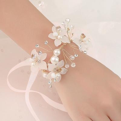 Pols Corsage Elegant Comfortabel Aanvoelend Slijtvast Bruid Bruidsmeisje Pols Corsage Bloemen Armband voor Bruiloft Verloving