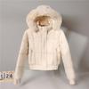 Women S Winter Hooded Short Long Sleeve Cotton Padded Coat