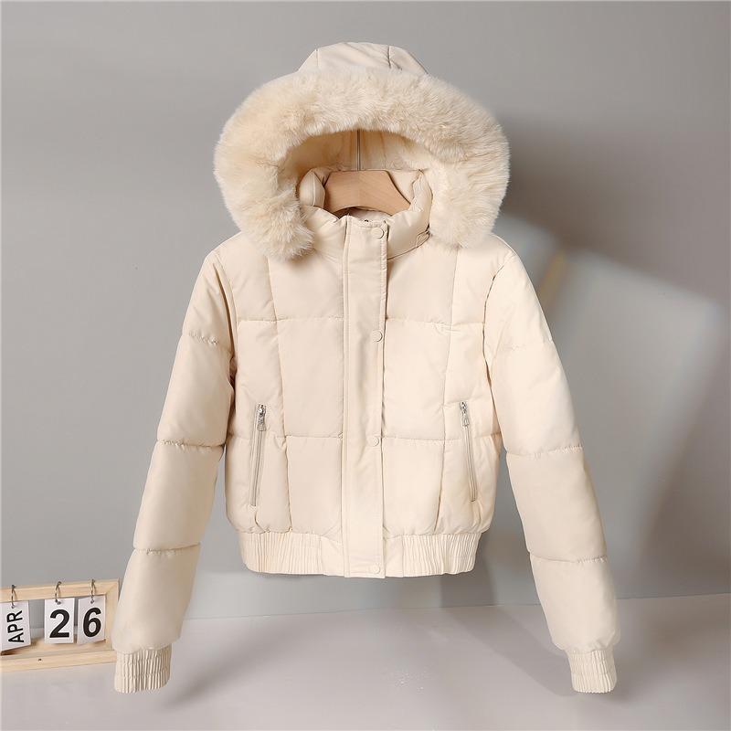 Women S Winter Hooded Short Long Sleeve Cotton Padded Coat
