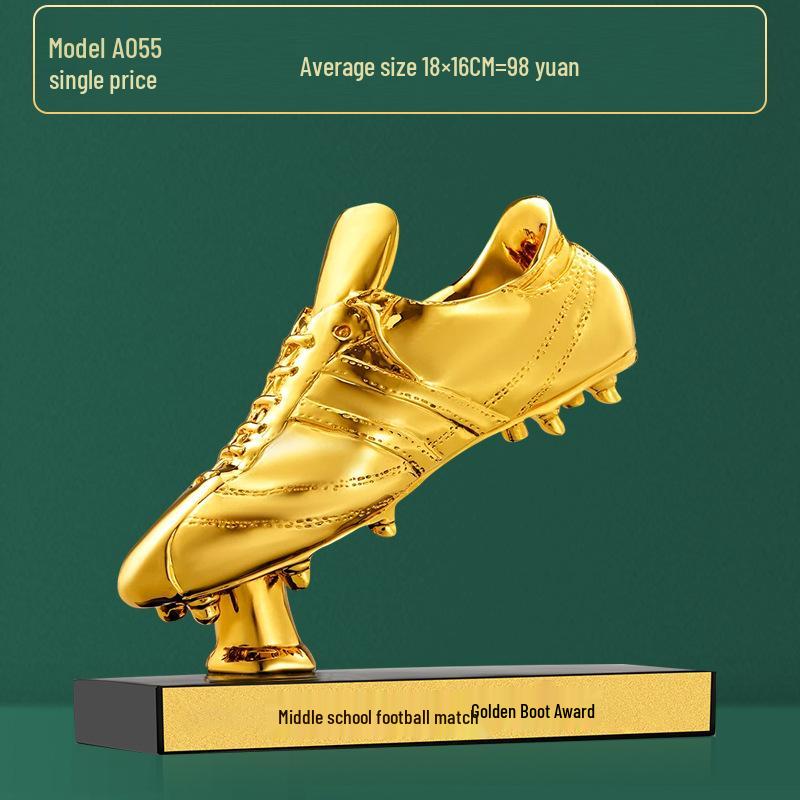 Custom Crystal Football Trophy - 2025 Golden Boot Top Scorer Award (Extra Large)